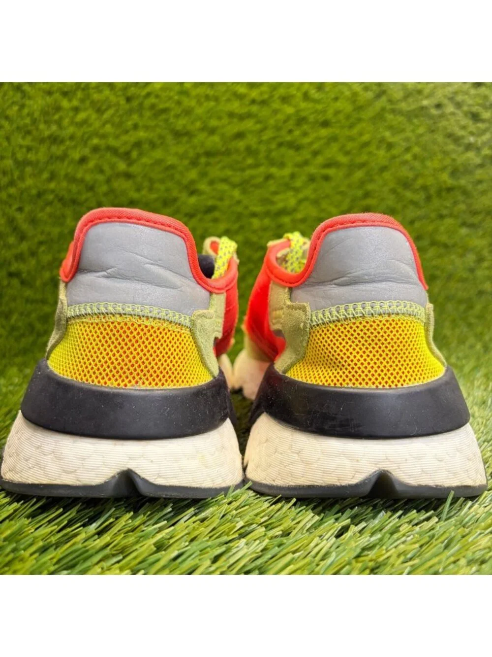 Adidas Nite Jogger Size? Boys Size 5Y Neon Orange White Athletic Shoes Sneakers